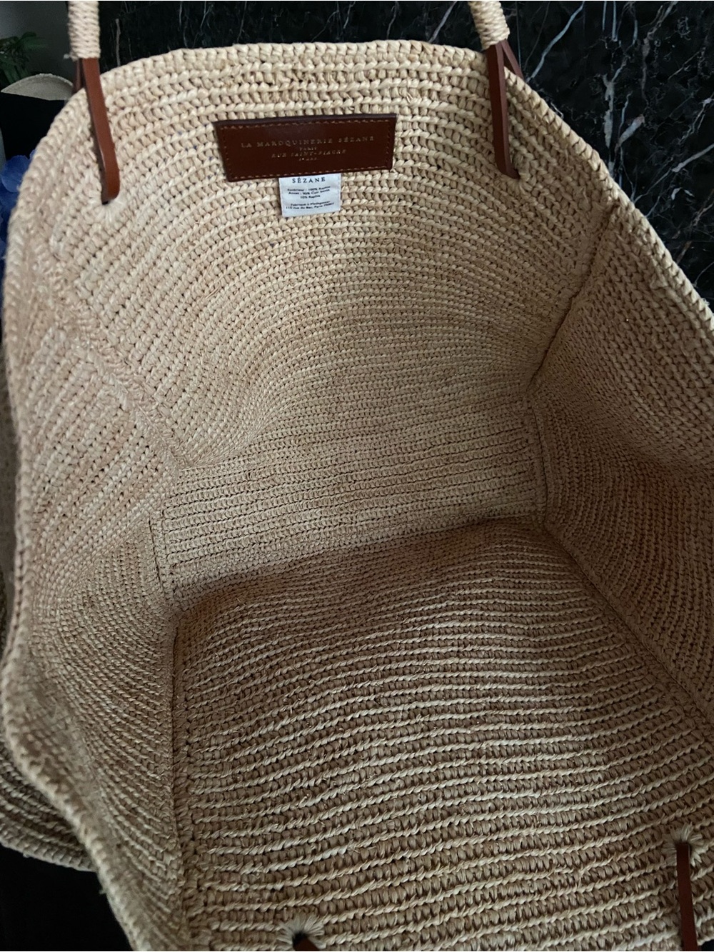 SEZANE RAFFIA PALOMA BASKET TOTE BAG ⚜️ - Picture 4 of 16